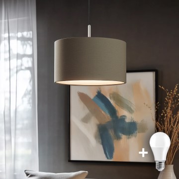 Eglo - Κρεμαστό φωτιστικό οροφής LED TUNJA 1xE27/60W/230V taupe