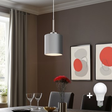 Eglo -  Κρεμαστό φωτιστικό οροφής LED TUNJA 1xE27/60W/230V γκρι