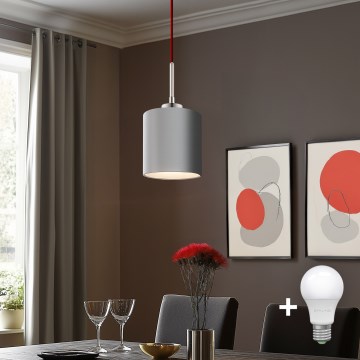 Eglo -  Κρεμαστό φωτιστικό οροφής LED TUNJA 1xE27/60W/230V γκρι