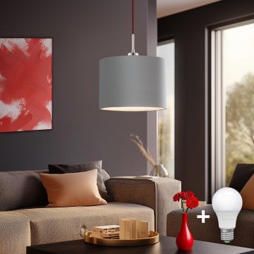 Eglo -  Κρεμαστό φωτιστικό οροφής LED TUNJA 1xE27/60W/230V γκρι