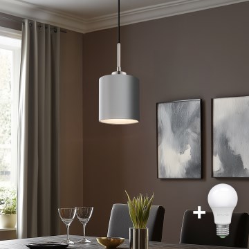 Eglo -  Κρεμαστό φωτιστικό οροφής LED TUNJA 1xE27/60W/230V γκρι