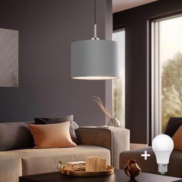 Eglo -  Κρεμαστό φωτιστικό οροφής LED TUNJA 1xE27/60W/230V γκρι