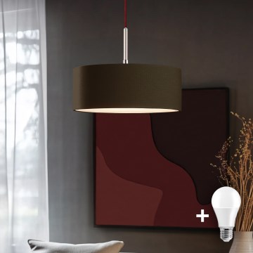 Eglo -  Κρεμαστό φωτιστικό οροφής LED TUNJA 1xE27/60W/230V καφέ