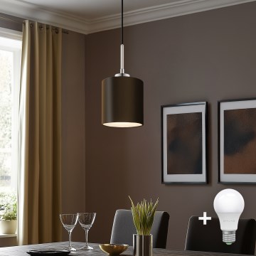 Eglo -  Κρεμαστό φωτιστικό οροφής LED TUNJA 1xE27/60W/230V καφέ