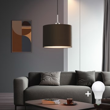 Eglo -  Κρεμαστό φωτιστικό οροφής LED TUNJA 1xE27/60W/230V καφέ