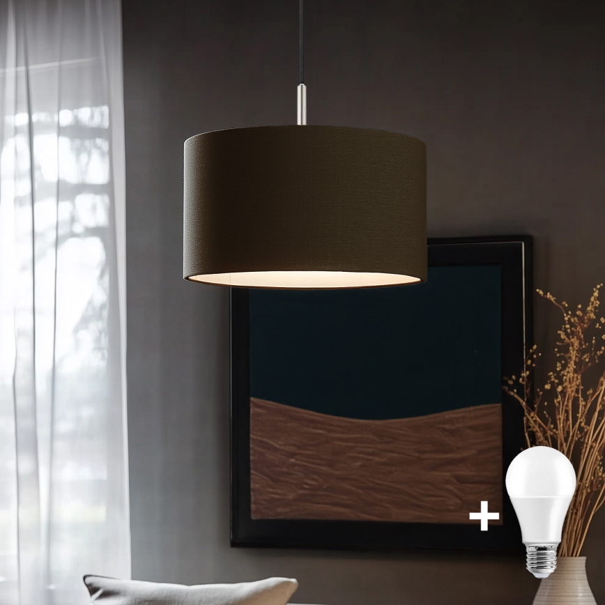 Eglo -  Κρεμαστό φωτιστικό οροφής LED TUNJA 1xE27/60W/230V καφέ