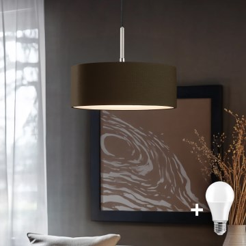 Eglo -  Κρεμαστό φωτιστικό οροφής LED TUNJA 1xE27/60W/230V καφέ