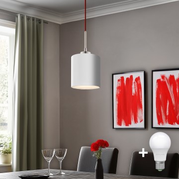 Eglo -  Κρεμαστό φωτιστικό οροφής LED TUNJA 1xE27/60W/230V λευκό
