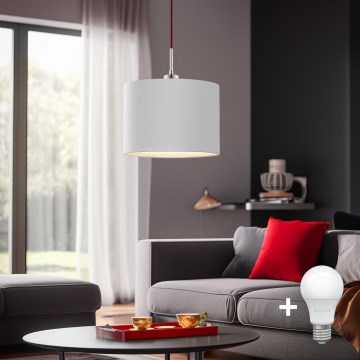 Eglo -  Κρεμαστό φωτιστικό οροφής LED TUNJA 1xE27/60W/230V λευκό