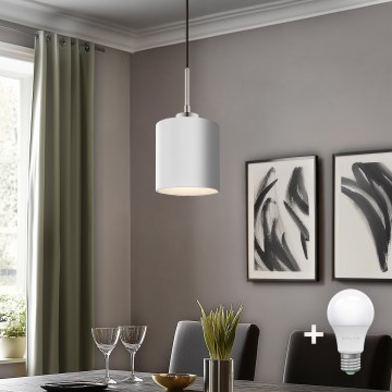 Eglo -  Κρεμαστό φωτιστικό οροφής LED TUNJA 1xE27/60W/230V λευκό