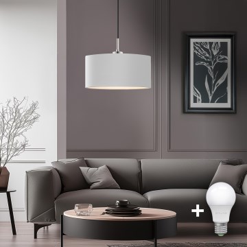 Eglo -  Κρεμαστό φωτιστικό οροφής LED TUNJA 1xE27/60W/230V λευκό