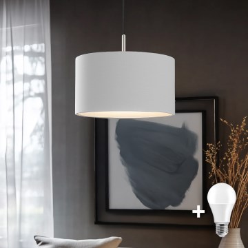 Eglo -  Κρεμαστό φωτιστικό οροφής LED TUNJA 1xE27/60W/230V λευκό