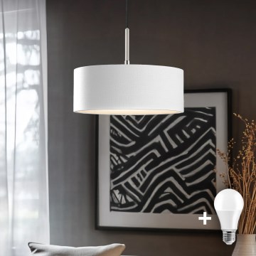 Eglo -  Κρεμαστό φωτιστικό οροφής LED TUNJA 1xE27/60W/230V λευκό