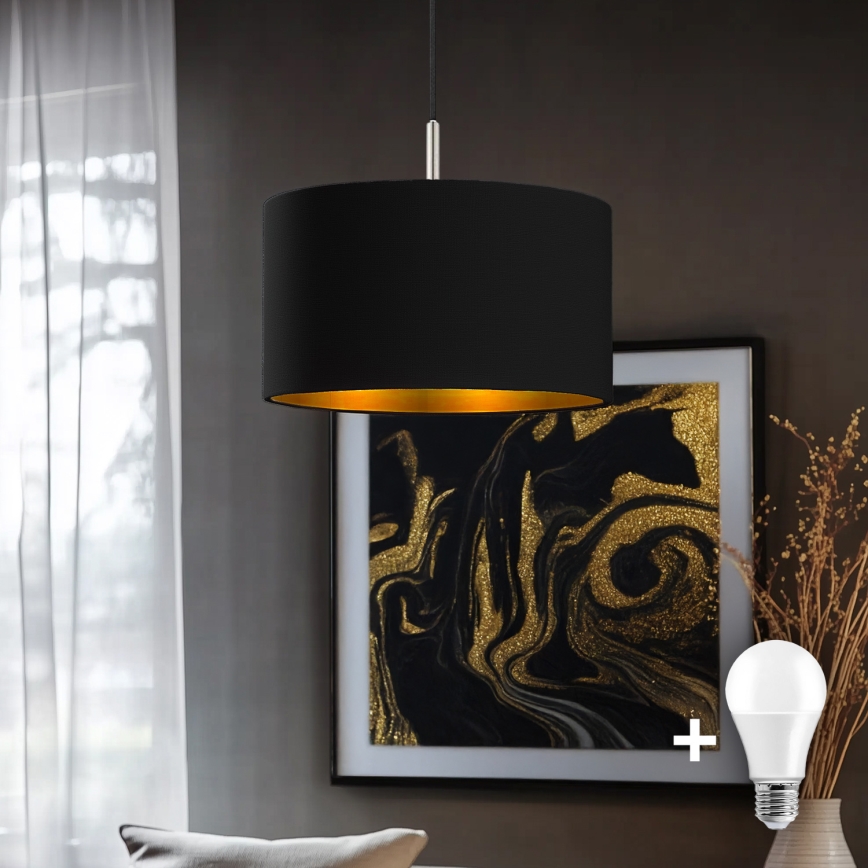 Eglo -  Κρεμαστό φωτιστικό οροφής LED TUNJA 1xE27/60W/230V μαύρο