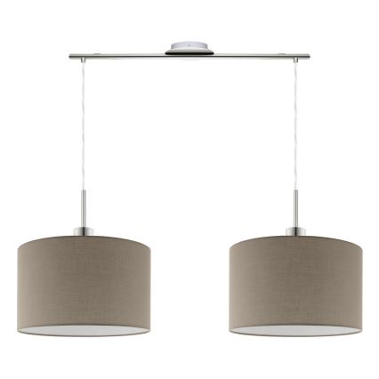 Eglo -  Κρεμαστό φωτιστικό οροφής LED TUNJA 2xE27/60W/230V taupe