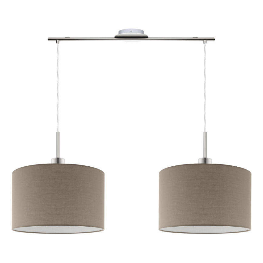 Eglo -  Κρεμαστό φωτιστικό οροφής LED TUNJA 2xE27/60W/230V taupe