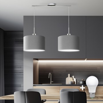 Eglo -  Κρεμαστό φωτιστικό οροφής LED TUNJA 2xE27/60W/230V γκρι