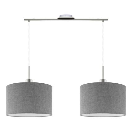 Eglo -  Κρεμαστό φωτιστικό οροφής LED TUNJA 2xE27/60W/230V γκρι