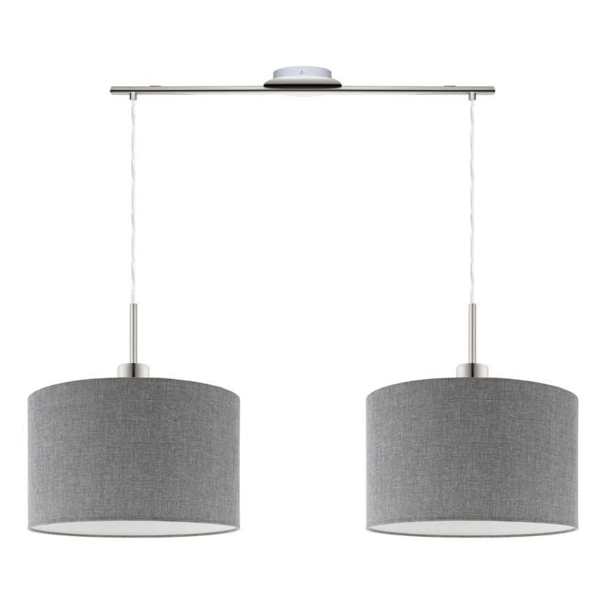 Eglo -  Κρεμαστό φωτιστικό οροφής LED TUNJA 2xE27/60W/230V γκρι
