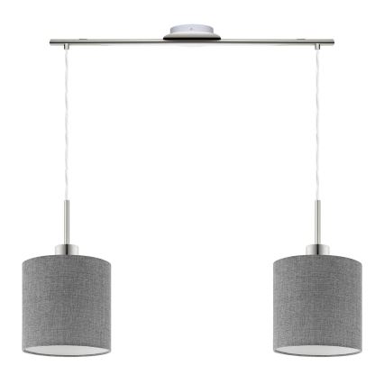 Eglo -  Κρεμαστό φωτιστικό οροφής LED TUNJA 2xE27/60W/230V γκρι