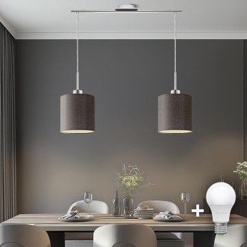Eglo -  Κρεμαστό φωτιστικό οροφής LED TUNJA 2xE27/60W/230V καφέ