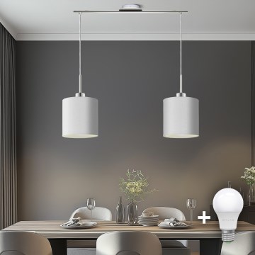 Eglo -  Κρεμαστό φωτιστικό οροφής LED TUNJA 2xE27/60W/230V λευκό