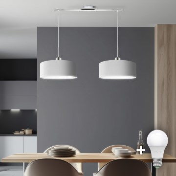 Eglo -  Κρεμαστό φωτιστικό οροφής LED TUNJA 2xE27/60W/230V λευκό
