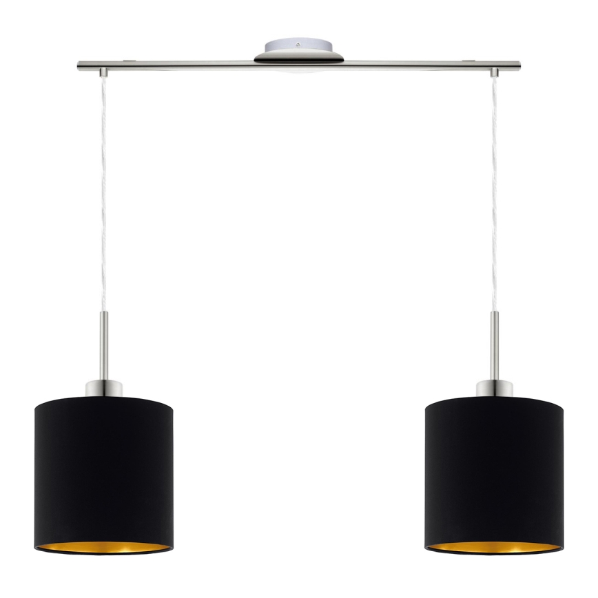 Eglo -  Κρεμαστό φωτιστικό οροφής LED TUNJA 2xE27/60W/230V μαύρο