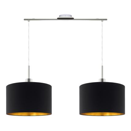 Eglo -  Κρεμαστό φωτιστικό οροφής LED TUNJA 2xE27/60W/230V μαύρο