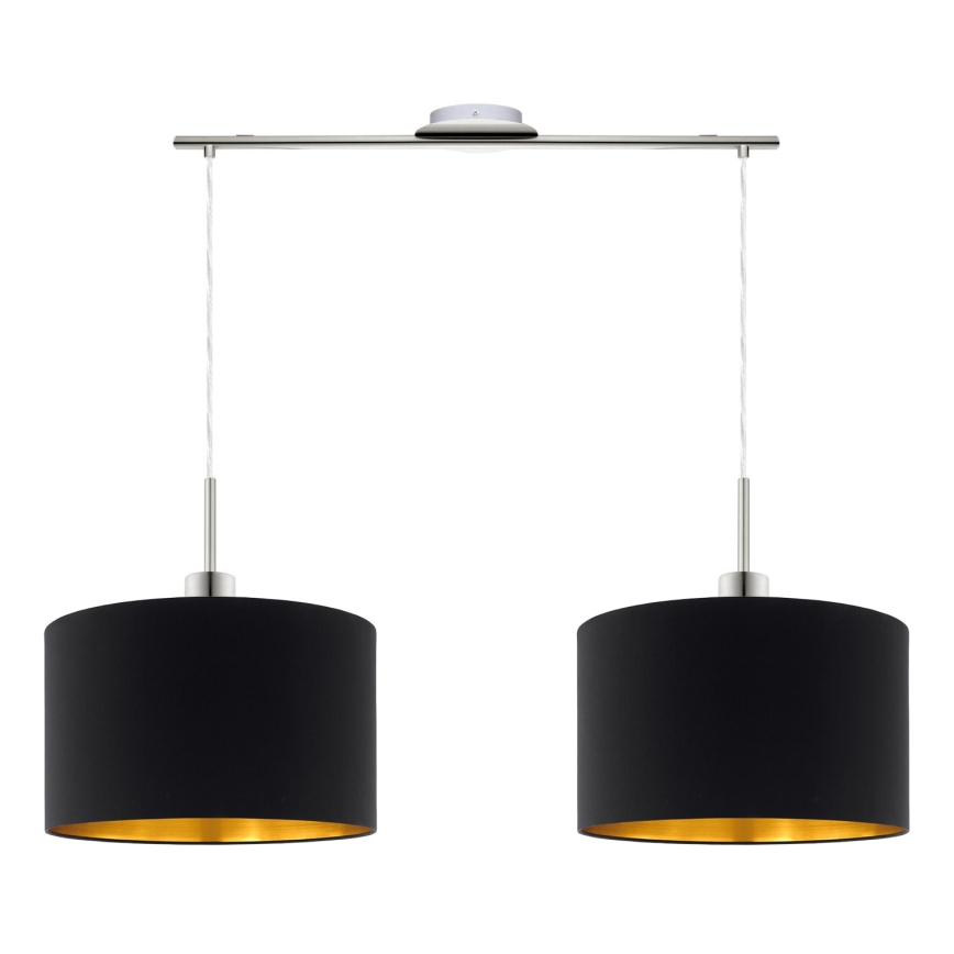 Eglo -  Κρεμαστό φωτιστικό οροφής LED TUNJA 2xE27/60W/230V μαύρο