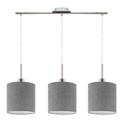 Eglo -  Κρεμαστό φωτιστικό οροφής LED TUNJA 3xE27/60W/230V γκρι