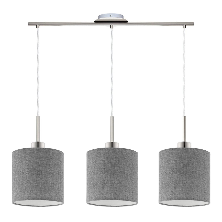 Eglo -  Κρεμαστό φωτιστικό οροφής LED TUNJA 3xE27/60W/230V γκρι