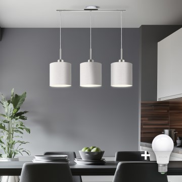 Eglo -  Κρεμαστό φωτιστικό οροφής LED TUNJA 3xE27/60W/230V λευκό