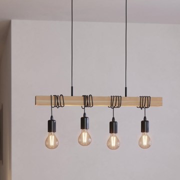Eglo - Κρεμαστό φωτιστικό οροφής TOWNSHEND 4xE27/60W/230V - FSC πιστοποιημένο