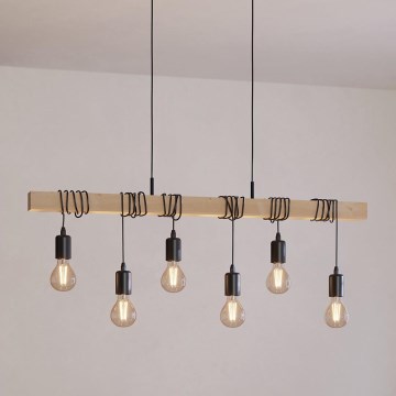 Eglo - Κρεμαστό φωτιστικό οροφής  TOWNSHEND 6xE27/60W/230V - FSC πιστοποιημένο
