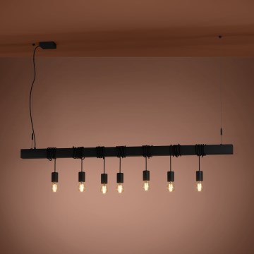 Eglo - Κρεμαστό φωτιστικό οροφής TOWNSHEND 7xE27/40W/230V μαύρο