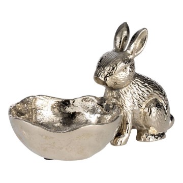 Eglo - Μεταλλικό διακοσμητικό 12x20 cm λαγός με ένα μπωλ/γυαλιστερό χρώμιο