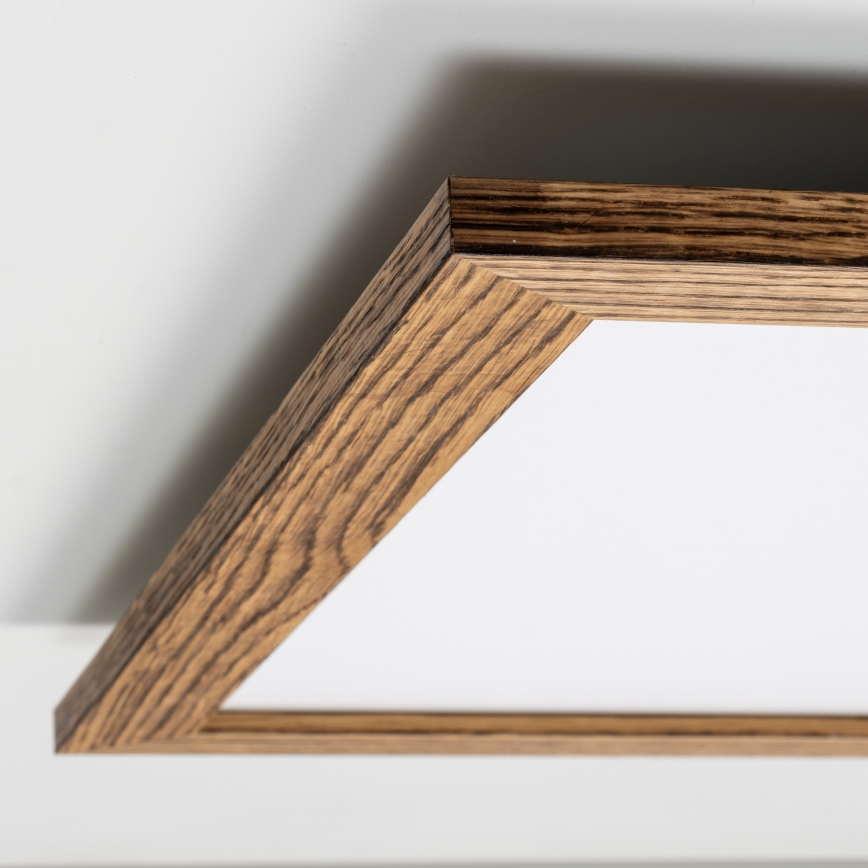 Eglo - Πάνελ πλαφονιέρα LED SALOBRENA-RW WOOD LED/34W/230V 2700/4000K 64x64 cm καφέ