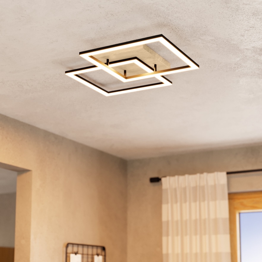 Eglo - Πλαφονιέρα οροφής ντιμαριζόμενη LED 4xLED/32W/230V 2700-6500K καφέ/μαύρο
