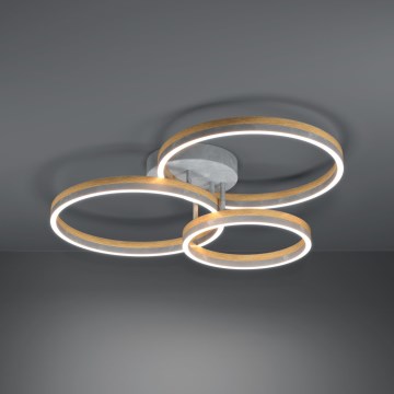 Eglo - Πλαφονιέρα οροφής ντιμαριζόμενη LED LED/12,5W/230V + 2xLED/15,5W 3000K γκρι/δρυς
