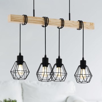 Eglo - Πολύφωτο σε σχοινί TOWNSHEND 4xE27/60W/230V basket