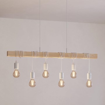 Eglo - Πολύφωτο σε σχοινί TOWNSHEND 6xE27/60W/230V