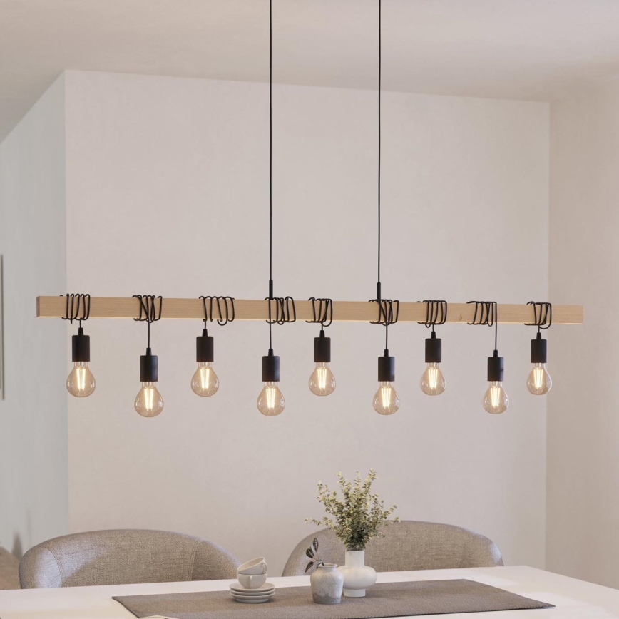 Eglo - Πολύφωτο σε σχοινί TOWNSHEND 9xE27/60W/230V