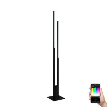 Eglo - Ρυθμιζόμενο επιδαπέδιο φωτιστικό LED RGBW 2xLED/16W/230V μαύρο ZigBee