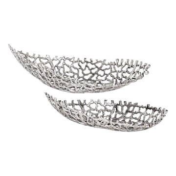 Eglo - ΣΕΤ 2x Διακοσμητικός δίσκος 44/61 cm ασημί
