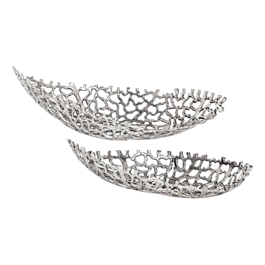 Eglo - ΣΕΤ 2x Διακοσμητικός δίσκος 44/61 cm ασημί