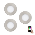 Eglo - ΣΕΤ 3x LED RGB Χωνευτό φωτιστικό οροφής dimming FUEVA-C 1xLED/3W/230V