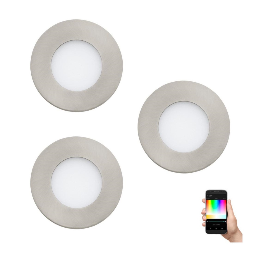 Eglo - ΣΕΤ 3x LED RGB Χωνευτό φωτιστικό οροφής dimming FUEVA-C 1xLED/3W/230V