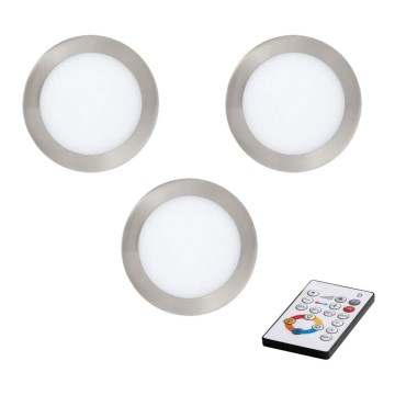 Eglo - ΣΕΤ 3x LED Ρυθμιζόμενο φωτιστικό οροφής TINUS LED/6W/230V + τηλεχειριστήριο