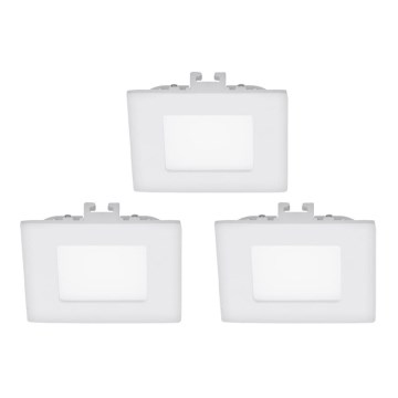 Eglo - Σετ 3x LED χωνευτά φωτιστικά FUEVA 1 1xLED/2,7W/230V 8,5x8,5 cm